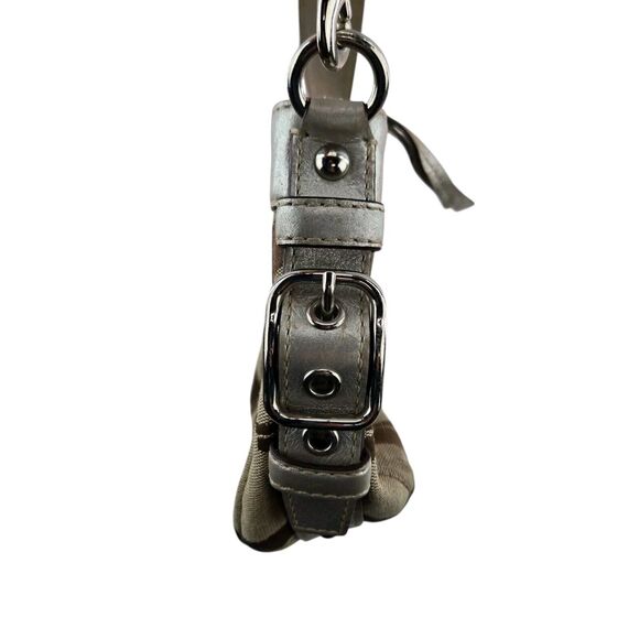 Coach Zoe Signature Logo Small Baguette Shoulder Bag Brown Silver Y2K Twee Luxe - Picture 4 of 13